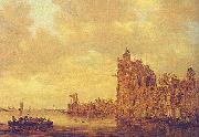 Jan van de Cappelle River Landscape with Pellekussenpoort, Utrecht and Gothic Choir oil painting artist